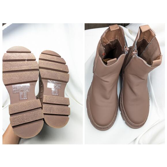 Forever 21 Chunky Chelsea Boots Womens 8 Brown Grunge Streetwear Rapper Vampire - Picture 4 of 8